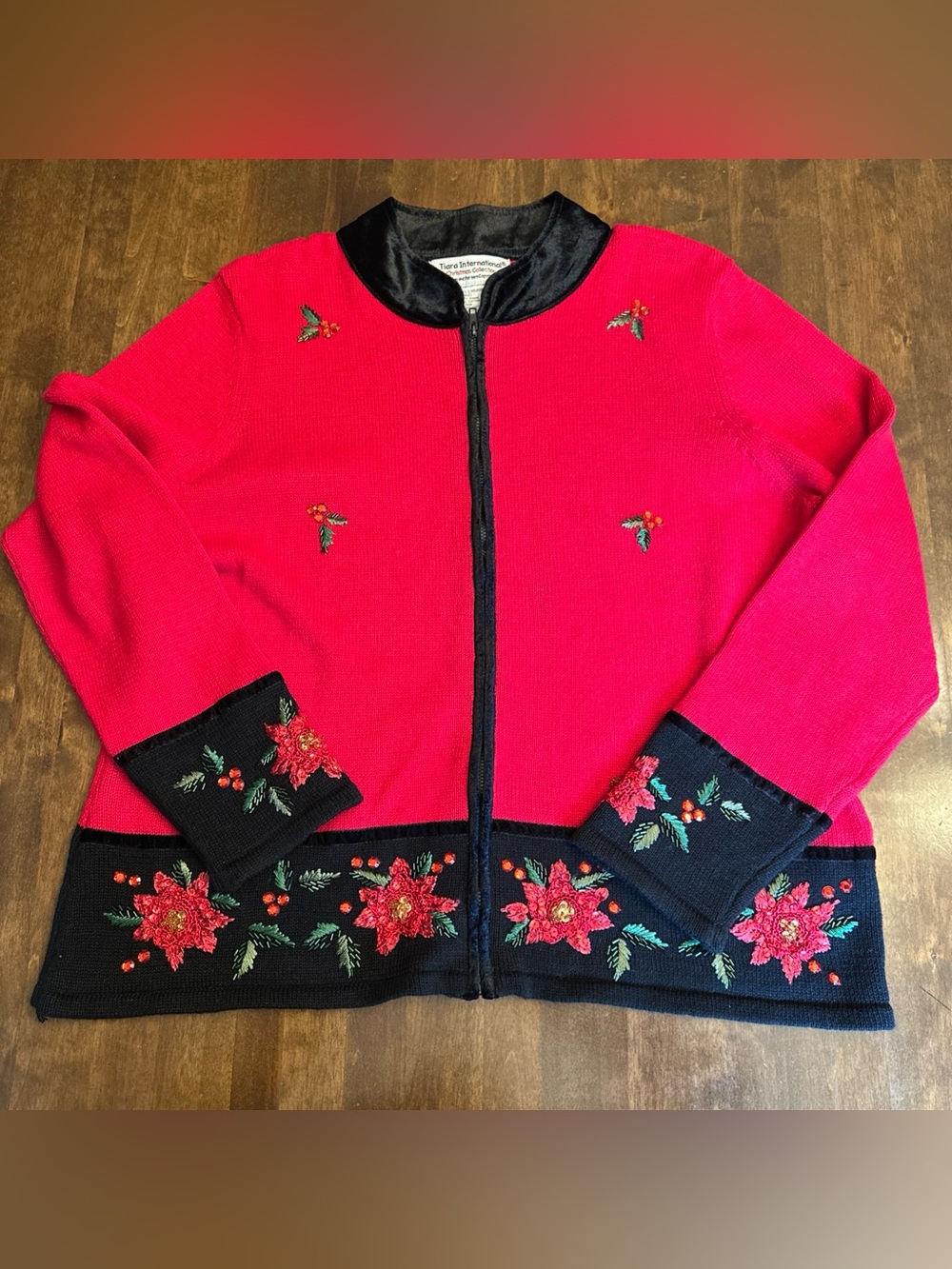 Vtg Tiara International Christmas Collection Sweater Size XL Festive Holiday
